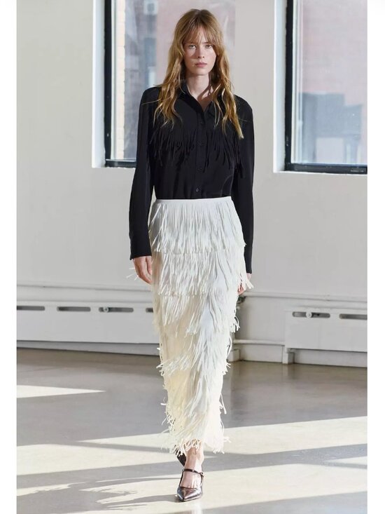 Zara Dresses & Skirts - Fringe  Mdi Pencil Skirt- ZW Collection